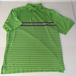 FootJoy Men’s Large Gray And Green Short Sleeve Polo Golf Shirt